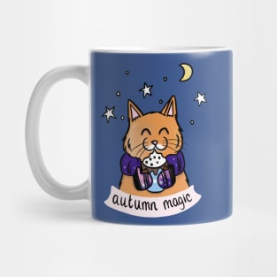 Twilight Autumn Kitty with Hot Chocolate Mug